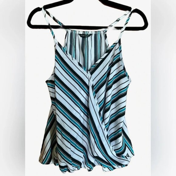 Shein Striped Sleeveless Wrap Top - Picture 1 of 8